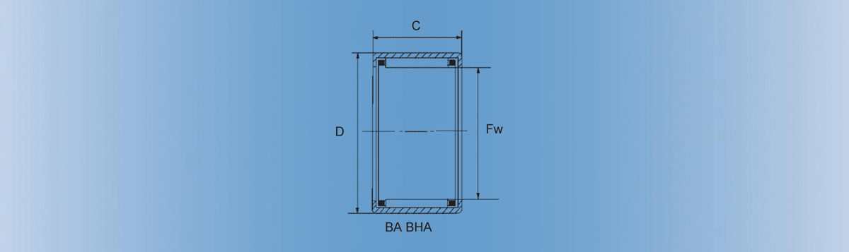 BA 2620ZOH英制沖壓外圈滾針軸承產(chǎn)品技術(shù)圖紙