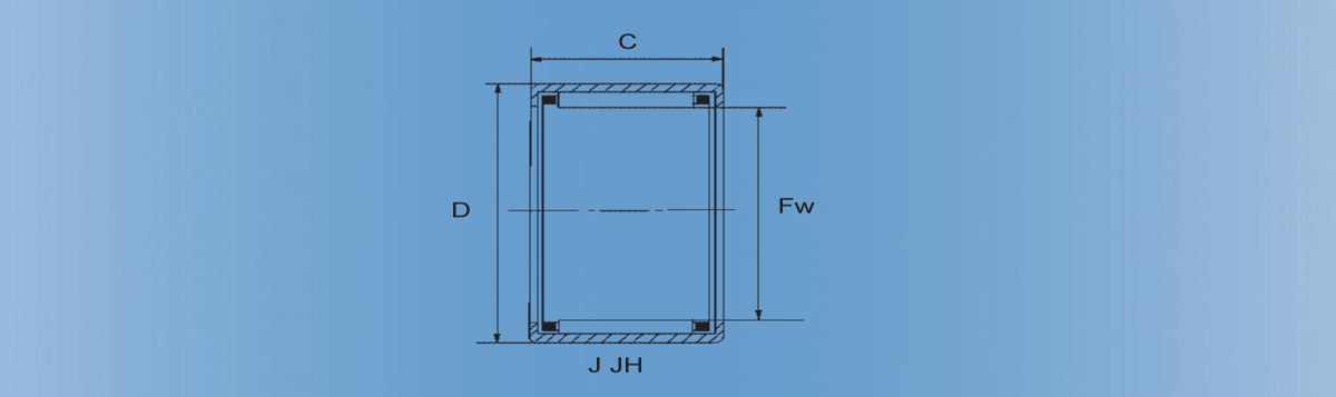 J-148英制沖壓外圈滾針軸承產(chǎn)品技術(shù)圖紙