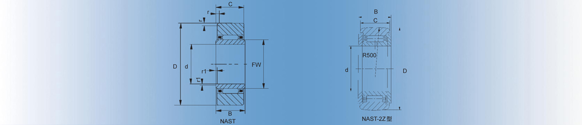 NAST50-2Z支撐滾輪軸承產(chǎn)品技術(shù)圖紙