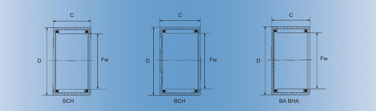 BHA 1112ZOH英制沖壓外圈滾針軸承產(chǎn)品技術(shù)圖紙